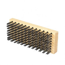 Brosse en bloc de boucher en bois avec poils en métal plat